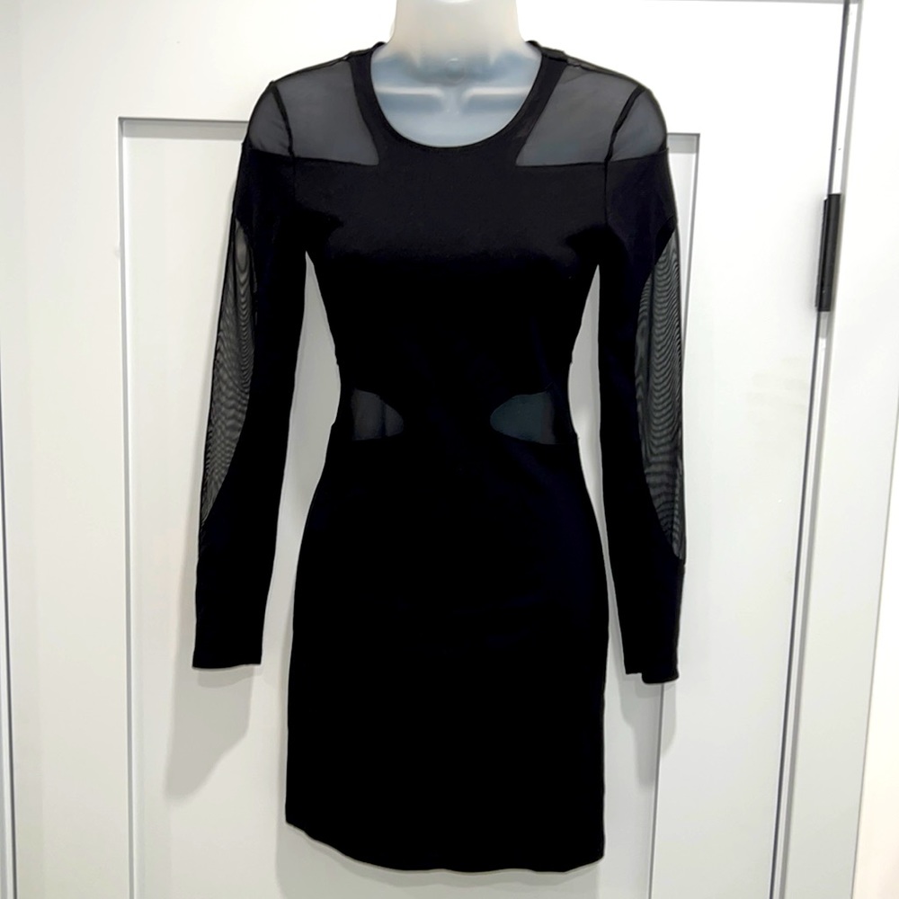 BCBG women’s mesh cutout mini cocktail dress XXS
